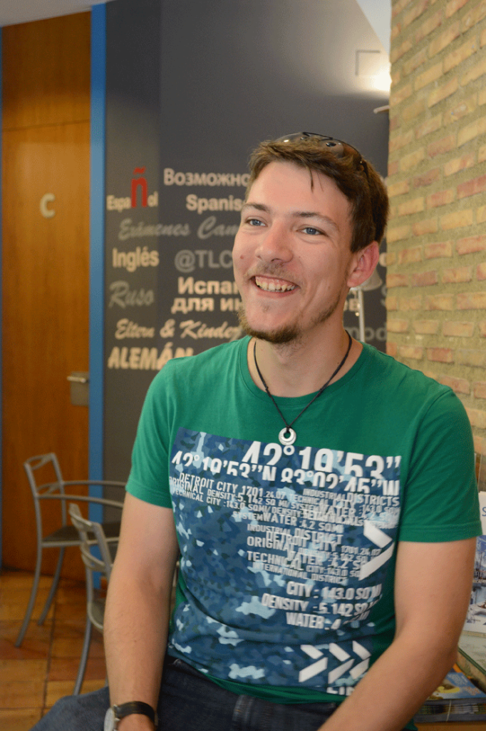 spanish-denia-intership student Moritz, in the school in denia, spain