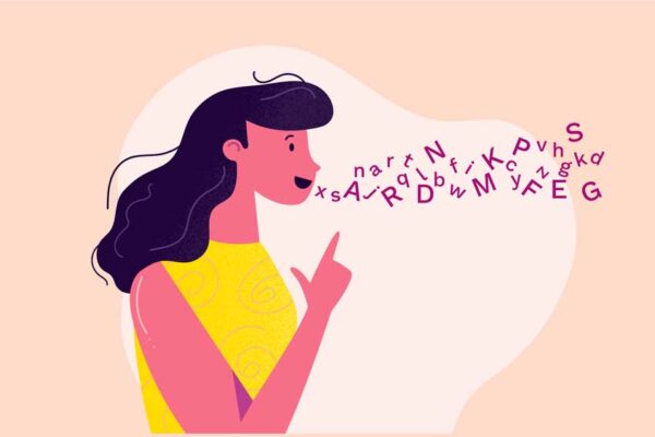 Girl pronouncing in Spanish