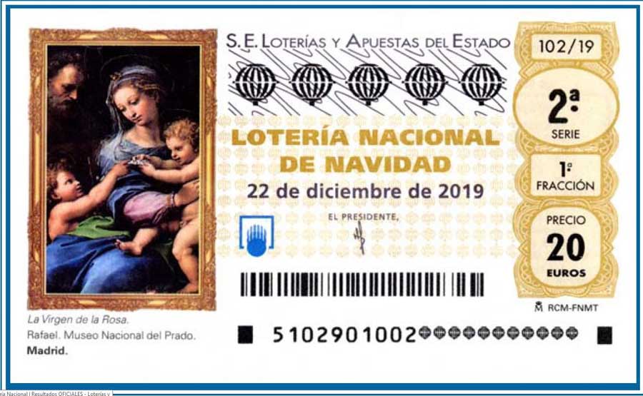 Christmas lottery ticket in Spain