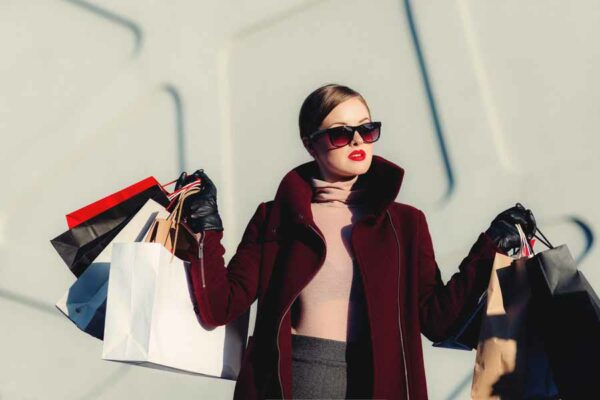 Girl going shopping