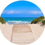 Beach entrance from the Accommodation