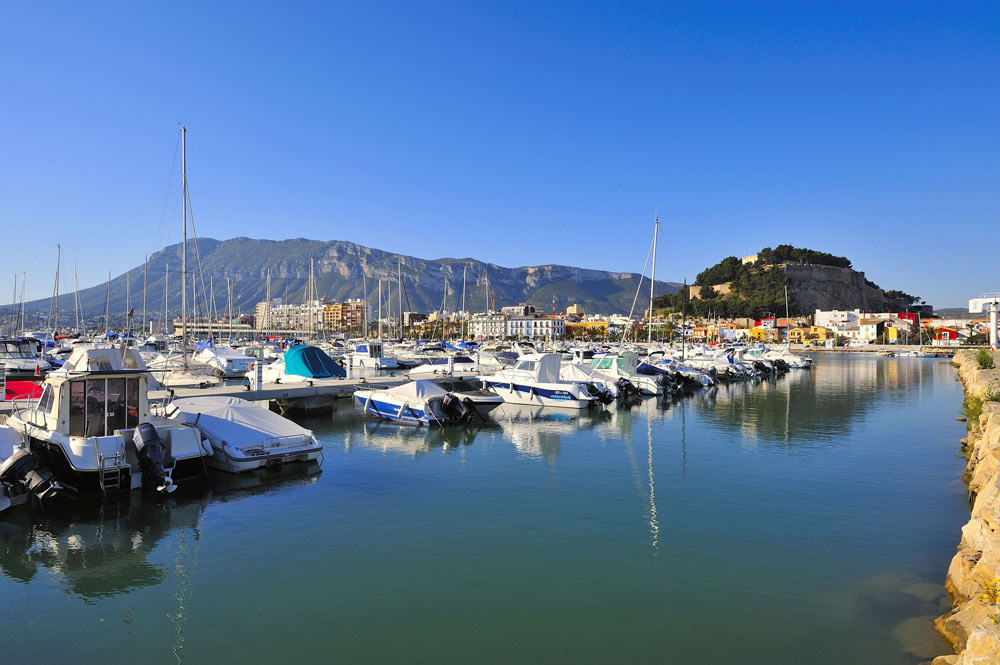 Boats in the port of Denia in Spain