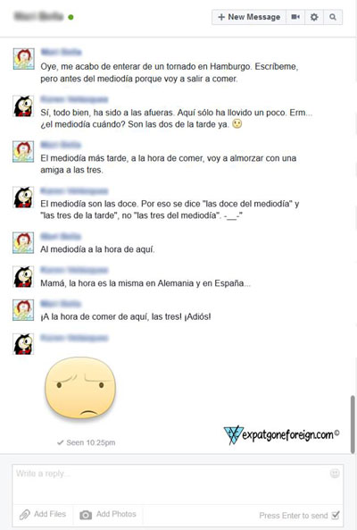 Conversation en famille après le repas