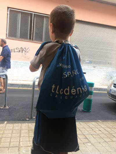 Children learning Spanish in Spain