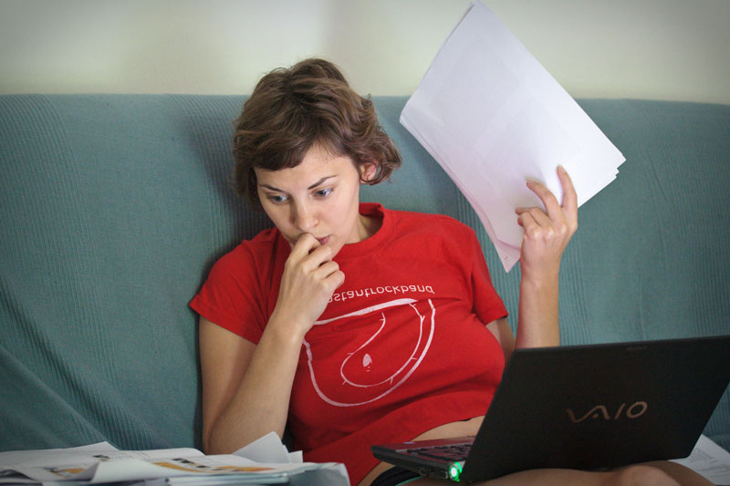 studente durante una lezione di spagnolo online