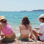 Students of a school group in Spain on a Javea's beach