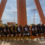 Students of a school group in an attraction in Terra Mítica in Spain