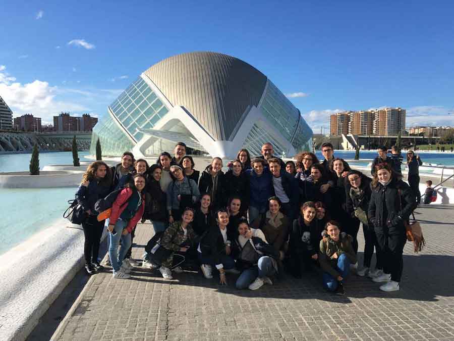 schoolgroep in Spanje in Valencia