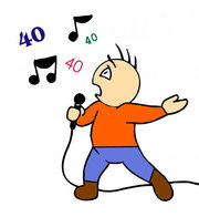 Illustration einer Person singt