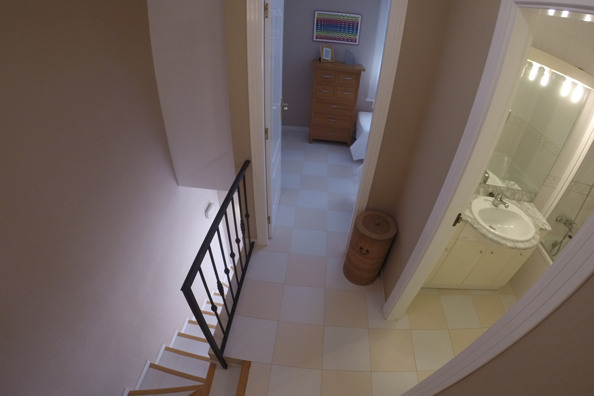 Stairs and first floor of Marina Azul beach apartment in Denia