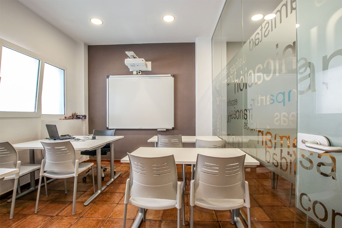 Classroom of the school of Spanish TLCdénia in Spain, in Denia