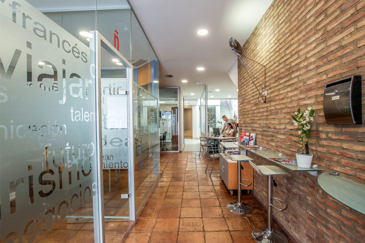 Entrance of the school of Spanish TLCdénia in Spain, in Denia