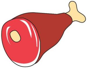 Illustration mit einem Stück Fleisch