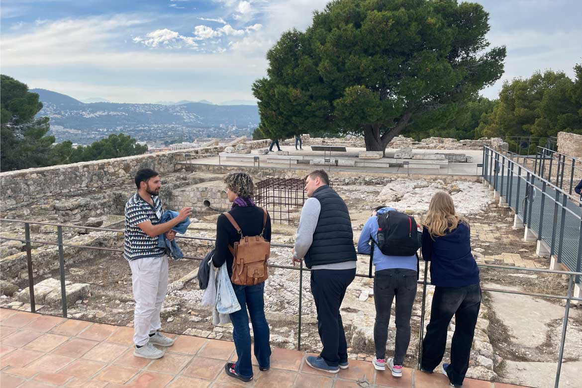 Students of Spanish in Denia's castle, in Spain