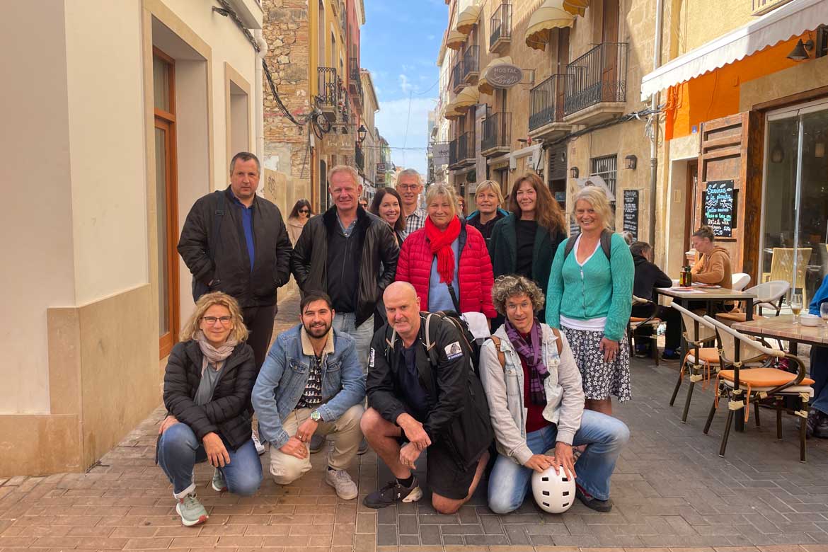 Students of Spanish in Calle Loretos in Denia, Spain